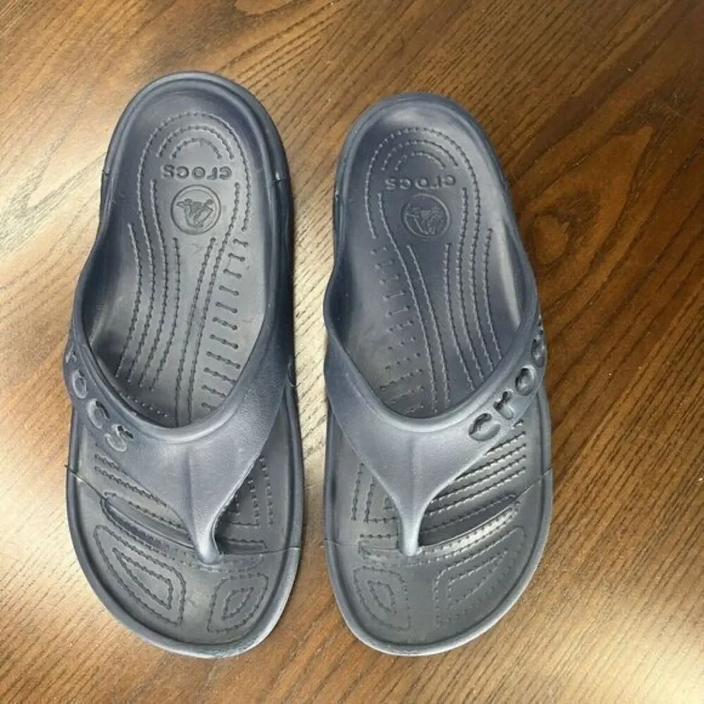 Crocs Baya Sandals Women's 7 Blue Comfort Thong Flip Flop Slip On‎ Water Shoe